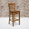 image:imageFlash Furniture HERCULES Series Ladder Back Walnut Wood Restaurant Barstool  Burgundy Vinyl SeatCherry Wood SeatCherry Wood Frame