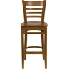 image:imageFlash Furniture HERCULES Series Ladder Back Walnut Wood Restaurant Barstool  Burgundy Vinyl SeatCherry Wood SeatCherry Wood Frame