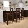 image:imageFlash Furniture HERCULES Series Ladder Back Walnut Wood Restaurant Barstool  Burgundy Vinyl SeatMahogany Wood SeatMahogany Wood Frame