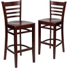 image:imageFlash Furniture HERCULES Series Ladder Back Walnut Wood Restaurant Barstool  Burgundy Vinyl SeatMahogany Wood SeatMahogany Wood Frame