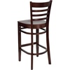 image:imageFlash Furniture HERCULES Series Ladder Back Walnut Wood Restaurant Barstool  Burgundy Vinyl SeatMahogany Wood SeatMahogany Wood Frame
