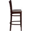 image:imageFlash Furniture HERCULES Series Ladder Back Walnut Wood Restaurant Barstool  Burgundy Vinyl SeatMahogany Wood SeatMahogany Wood Frame