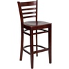 image:imageFlash Furniture HERCULES Series Ladder Back Walnut Wood Restaurant Barstool  Burgundy Vinyl SeatMahogany Wood SeatMahogany Wood Frame