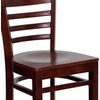 image:imageFlash Furniture HERCULES Series Ladder Back Walnut Wood Restaurant Barstool  Burgundy Vinyl SeatMahogany Wood SeatMahogany Wood Frame