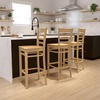 image:imageFlash Furniture HERCULES Series Ladder Back Walnut Wood Restaurant Barstool  Burgundy Vinyl SeatNatural Wood SeatNatural Wood Frame