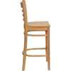 image:imageFlash Furniture HERCULES Series Ladder Back Walnut Wood Restaurant Barstool  Burgundy Vinyl SeatNatural Wood SeatNatural Wood Frame