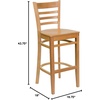 image:imageFlash Furniture HERCULES Series Ladder Back Walnut Wood Restaurant Barstool  Burgundy Vinyl SeatNatural Wood SeatNatural Wood Frame