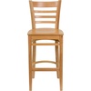 image:imageFlash Furniture HERCULES Series Ladder Back Walnut Wood Restaurant Barstool  Burgundy Vinyl SeatNatural Wood SeatNatural Wood Frame