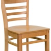 image:imageFlash Furniture HERCULES Series Ladder Back Walnut Wood Restaurant Barstool  Burgundy Vinyl SeatNatural Wood SeatNatural Wood Frame