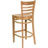 image:imageFlash Furniture HERCULES Series Ladder Back Walnut Wood Restaurant Barstool  Burgundy Vinyl SeatNatural Wood SeatNatural Wood Frame
