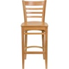 image:imageFlash Furniture HERCULES Series Ladder Back Walnut Wood Restaurant Barstool  Burgundy Vinyl SeatNatural Wood SeatNatural Wood Frame