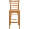 image:imageFlash Furniture HERCULES Series Ladder Back Walnut Wood Restaurant Barstool  Burgundy Vinyl SeatNatural Wood SeatNatural Wood Frame
