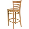 image:imageFlash Furniture HERCULES Series Ladder Back Walnut Wood Restaurant Barstool  Burgundy Vinyl SeatNatural Wood SeatNatural Wood Frame