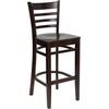 image:imageFlash Furniture HERCULES Series Ladder Back Walnut Wood Restaurant Barstool  Burgundy Vinyl SeatWalnut Wood SeatWalnut Wood Frame
