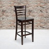 image:imageFlash Furniture HERCULES Series Ladder Back Walnut Wood Restaurant Barstool  Burgundy Vinyl SeatWalnut Wood SeatWalnut Wood Frame