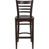 image:imageFlash Furniture HERCULES Series Ladder Back Walnut Wood Restaurant Barstool  Burgundy Vinyl SeatWalnut Wood SeatWalnut Wood Frame