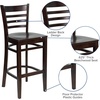 image:imageFlash Furniture HERCULES Series Ladder Back Walnut Wood Restaurant Barstool  Burgundy Vinyl SeatWalnut Wood SeatWalnut Wood Frame