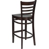 image:imageFlash Furniture HERCULES Series Ladder Back Walnut Wood Restaurant Barstool  Burgundy Vinyl SeatWalnut Wood SeatWalnut Wood Frame
