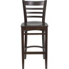 image:imageFlash Furniture HERCULES Series Ladder Back Walnut Wood Restaurant Barstool  Burgundy Vinyl SeatWalnut Wood SeatWalnut Wood Frame