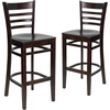 image:imageFlash Furniture HERCULES Series Ladder Back Walnut Wood Restaurant Barstool  Burgundy Vinyl SeatWalnut Wood SeatWalnut Wood Frame
