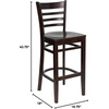 image:imageFlash Furniture HERCULES Series Ladder Back Walnut Wood Restaurant Barstool  Burgundy Vinyl SeatWalnut Wood SeatWalnut Wood Frame
