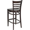 image:imageFlash Furniture HERCULES Series Ladder Back Walnut Wood Restaurant Barstool  Burgundy Vinyl SeatWalnut Wood SeatWalnut Wood Frame
