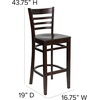 image:imageFlash Furniture HERCULES Series Ladder Back Walnut Wood Restaurant Barstool  Burgundy Vinyl SeatWalnut Wood SeatWalnut Wood Frame