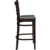 image:imageFlash Furniture HERCULES Series Ladder Back Walnut Wood Restaurant Barstool  Burgundy Vinyl SeatWalnut Wood SeatWalnut Wood Frame