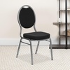 image:imageFlash Furniture HERCULES Series Teardrop Back Stacking Banquet Chair in Black Patterned Fabric  Silver Vein FrameBlack Patterned FabricSilver Vein Frame