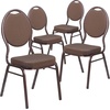 image:imageFlash Furniture HERCULES Series Teardrop Back Stacking Banquet Chair in Black Patterned Fabric  Silver Vein FrameBrown Patterned FabricCopper Vein Frame