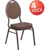 image:imageFlash Furniture HERCULES Series Teardrop Back Stacking Banquet Chair in Black Patterned Fabric  Silver Vein FrameBrown Patterned FabricCopper Vein Frame