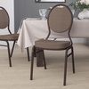 image:imageFlash Furniture HERCULES Series Teardrop Back Stacking Banquet Chair in Black Patterned Fabric  Silver Vein FrameBrown Patterned FabricCopper Vein Frame