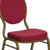 image:imageFlash Furniture HERCULES Series Teardrop Back Stacking Banquet Chair in Black Patterned Fabric  Silver Vein FrameBurgundy Patterned FabricGold frame