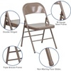 image:imageFlash Furniture HERCULES Series Triple Braced amp Double Hinged Red Metal Folding ChairBeige