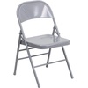 image:imageFlash Furniture HERCULES Series Triple Braced amp Double Hinged Red Metal Folding ChairGrey