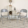 image:imageFlash Furniture HERCULES Series Triple Braced amp Double Hinged Red Metal Folding ChairGrey