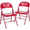 image:imageFlash Furniture HERCULES Series Triple Braced amp Double Hinged Red Metal Folding ChairRed
