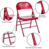 image:imageFlash Furniture HERCULES Series Triple Braced amp Double Hinged Red Metal Folding ChairRed