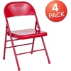 image:imageFlash Furniture HERCULES Series Triple Braced amp Double Hinged Red Metal Folding ChairRed