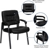 image:imageFlash Furniture Haeger LeatherSoft Tufted Executive Reception Chair with Padded Armrests Upholstered Side Chair for Living Room or Office BlackBlack LeathersoftTitanium Frame