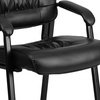 image:imageFlash Furniture Haeger LeatherSoft Tufted Executive Reception Chair with Padded Armrests Upholstered Side Chair for Living Room or Office BlackBlack LeathersoftBlack Frame