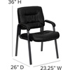 image:imageFlash Furniture Haeger LeatherSoft Tufted Executive Reception Chair with Padded Armrests Upholstered Side Chair for Living Room or Office BlackBlack LeathersoftBlack Frame