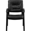 image:imageFlash Furniture Haeger LeatherSoft Tufted Executive Reception Chair with Padded Armrests Upholstered Side Chair for Living Room or Office BlackBlack LeathersoftBlack Frame