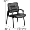 image:imageFlash Furniture Haeger LeatherSoft Tufted Executive Reception Chair with Padded Armrests Upholstered Side Chair for Living Room or Office BlackBlack LeathersoftTitanium Frame