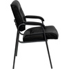 image:imageFlash Furniture Haeger LeatherSoft Tufted Executive Reception Chair with Padded Armrests Upholstered Side Chair for Living Room or Office BlackBlack LeathersoftTitanium Frame