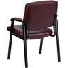 image:imageFlash Furniture Haeger LeatherSoft Tufted Executive Reception Chair with Padded Armrests Upholstered Side Chair for Living Room or Office BlackBurgundy LeathersoftBlack Frame