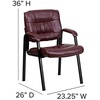 image:imageFlash Furniture Haeger LeatherSoft Tufted Executive Reception Chair with Padded Armrests Upholstered Side Chair for Living Room or Office BlackBurgundy LeathersoftBlack Frame