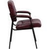 image:imageFlash Furniture Haeger LeatherSoft Tufted Executive Reception Chair with Padded Armrests Upholstered Side Chair for Living Room or Office BlackBurgundy LeathersoftBlack Frame