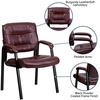 image:imageFlash Furniture Haeger LeatherSoft Tufted Executive Reception Chair with Padded Armrests Upholstered Side Chair for Living Room or Office BlackBurgundy LeathersoftBlack Frame