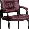 image:imageFlash Furniture Haeger LeatherSoft Tufted Executive Reception Chair with Padded Armrests Upholstered Side Chair for Living Room or Office BlackBurgundy LeathersoftBlack Frame